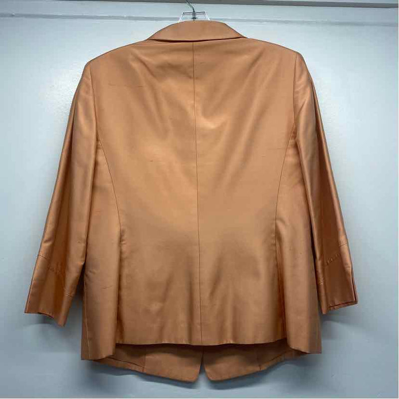Dana Buchman Women's Size 8-M Peach Solid Button Up Jacket
