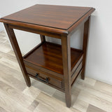 Pier 1 One Drawer Brown Wood Side Table