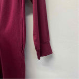 Encircled Size Xl Women's Burgundy Solid Long Sleeve Shift Dress