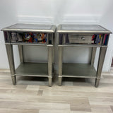 Side Silver Wood-Mirror Table