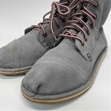 Toms Size 6 Women's Gray Solid Lace Up Booties