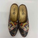 Icon Size 6.5 Women's Black-Multi Print Mule Shoes