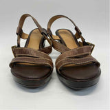 Nurture Size 9 Women's Brown Stitches Heel Sandals