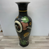 Black multi Ceramic Vase