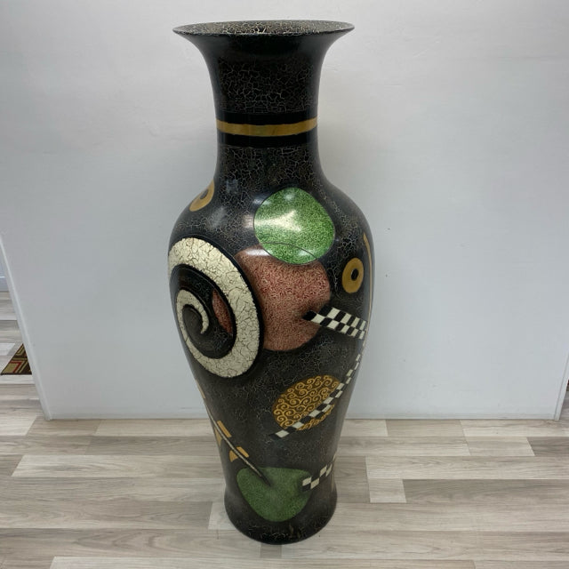 Black multi Ceramic Vase