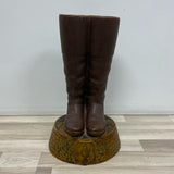 Riding boot umbrella ceramic stand