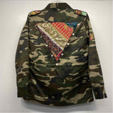 Beautiful Stories Women's Size M Green-Multi Camoflage Military Jacket