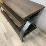 Gray-Brown Wood-Metal TV Stand