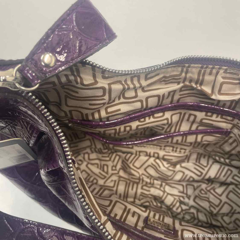 Guess Purple Animal Print Shoulder Handbag