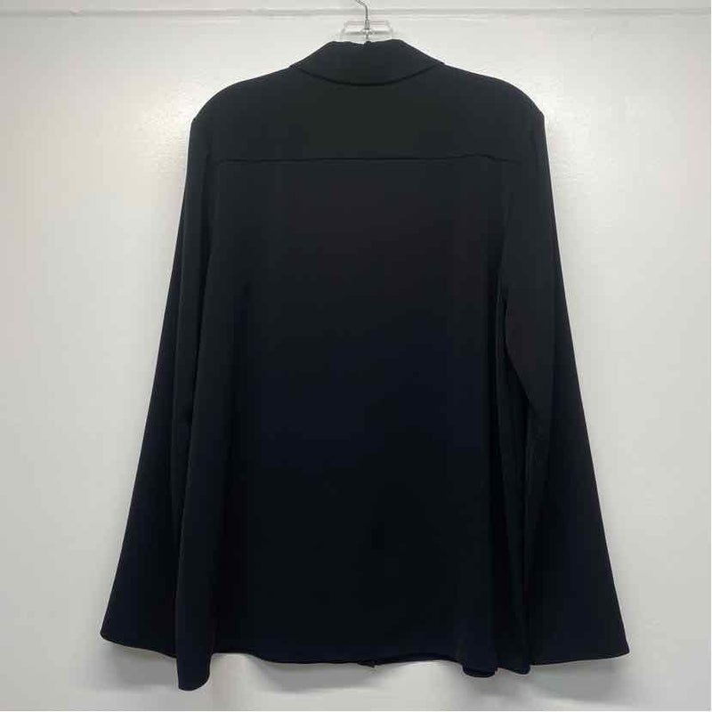 Tibi Size 10-M Women's Soft Drape Solid Black Button Up Blouse