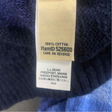 LL Bean Size L Women's Blue-White Stripe Mock Neck Pullover Sweater