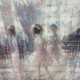 Golden Wood Framed Print of Ballerinas and Piano - " Prelude" by Harrison Rucker