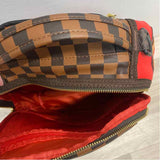 Sprayground Brown-Red Faux Leather Patchwork Backpack