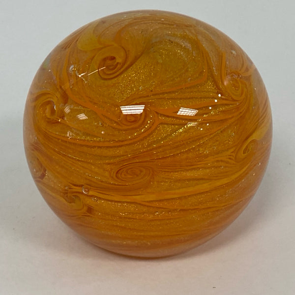 Glass Eye Studio Orange Glass Sphere Paperweight