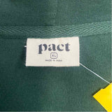 Pact Women's Size Xl Green Solid Zip Up/Hoodie Jacket