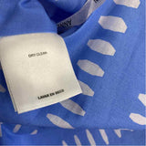 Anne Klein Size 10-M Women's Blue-White Pattern Sleeveless Fit And Flare Dress