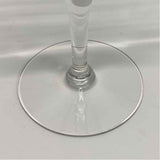 Silver Band Stemmed Bell Shaped Wine Glasses - Set of 7