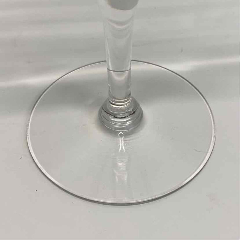 Silver Band Stemmed Bell Shaped Wine Glasses - Set of 7