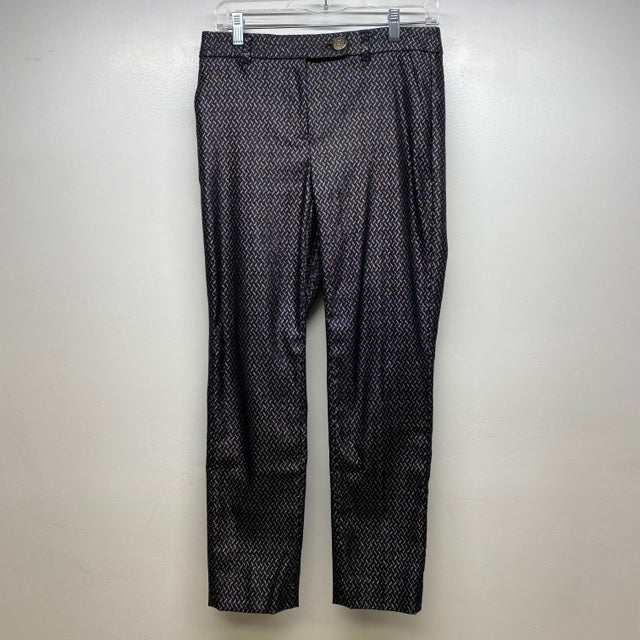 White House Black Market Women's Size 0 Black-Silver Pattern Pants