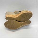 Guess Size 8 Women's Gold Shimmer Wedge Sandals