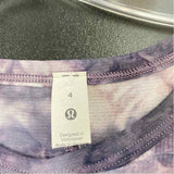 Lululemon Size 4-S Women's Gray-Purple Tie Dye T-Shirt Activewear Top