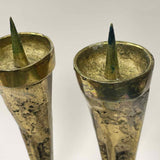 Brutalist Brass 3 Tapers Candelabra