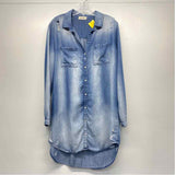 Bella Dahl Size L Women's Blues Distressed Shirt Dress