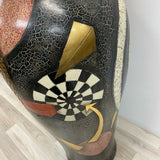 Black multi Ceramic Vase