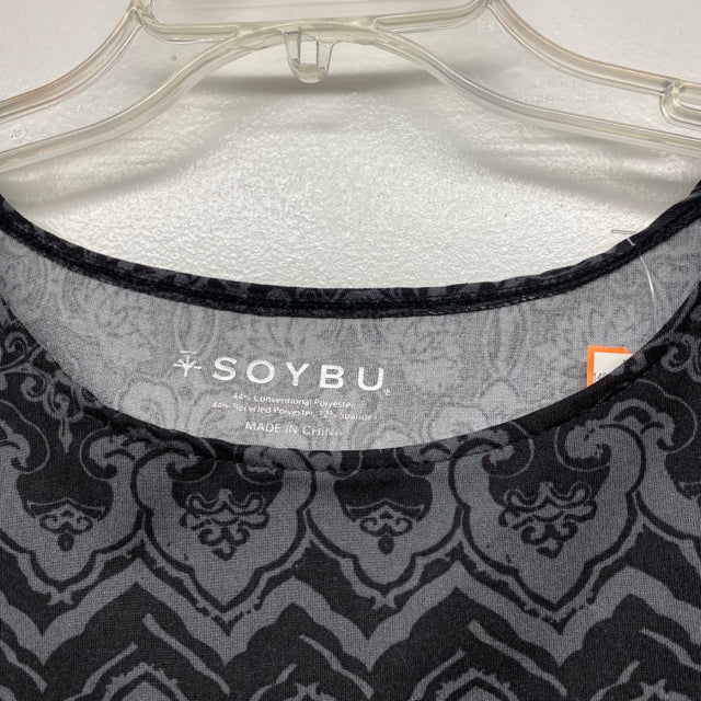 Soybu Size M Women's Black-Gray Pattern A Line Dress