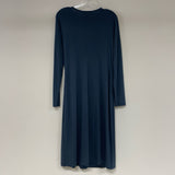 Max Mara Erica Size L Blue Solid Long Sleeves Faux Wrap Dress