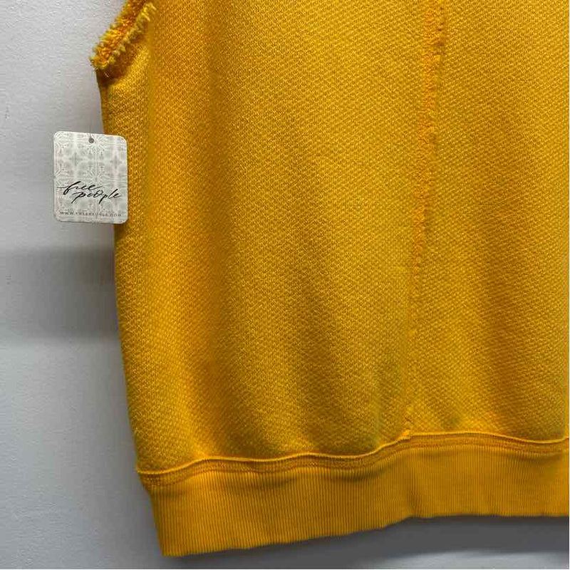 Free People Size S Women's Yellow Solid Tank Top Sleeveless Top