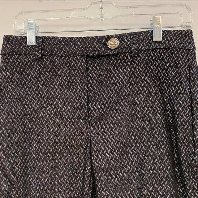 White House Black Market Women's Size 0 Black-Silver Pattern Pants