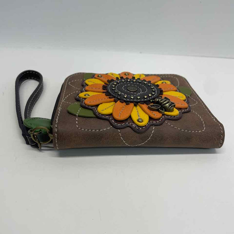 Chala Brown Faux Leather Patchwork Zip Around Wallet