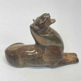 Bronze Roaring Sitting Lioness Sculpture