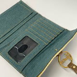 Guess Green-Tan Denim Wallet