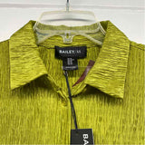 Bailey Size XS Women's Lime Solid Button Up Shirt