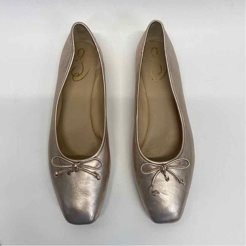 Sam Edelman Size 10.5 Women's Rose Gold Shimmer Ballet Flats Shoes