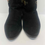 Joan & Davis Couture Size 6.5 Women's Black-Multi Embroidered Riding Boots