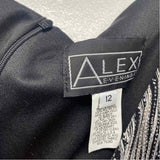 Alex Evenings Size 12-L Women's Black-Silver Shimmer 2 Piece Dress