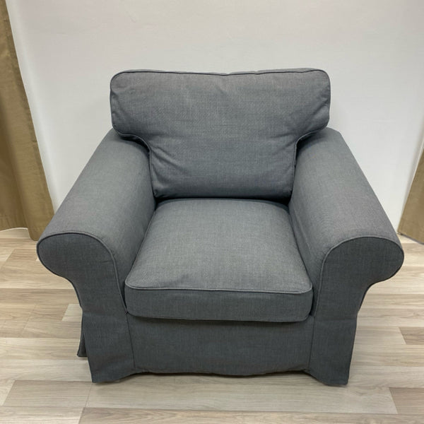 Gray Fabric Tweed Arm Chair