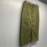 By Anthropologie Size 12 Women's Green Solid Cargo Skirt
