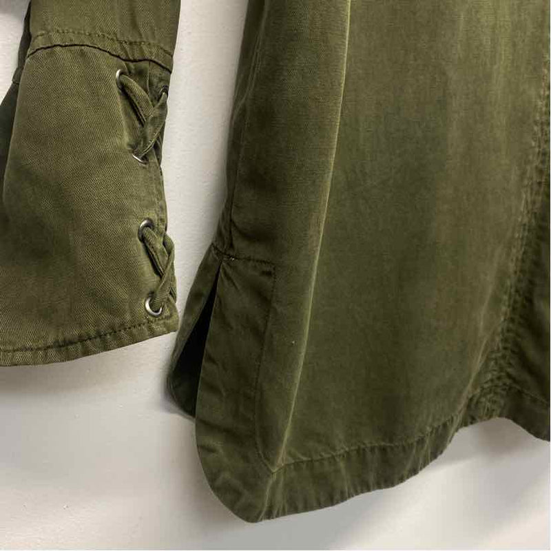 Willow & Clay Women's Size M Green Solid Utility Jacket