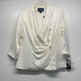 Alex Evenings Women's Size L White Solid Wrap Jacket