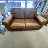 Brown Leather Loveseat