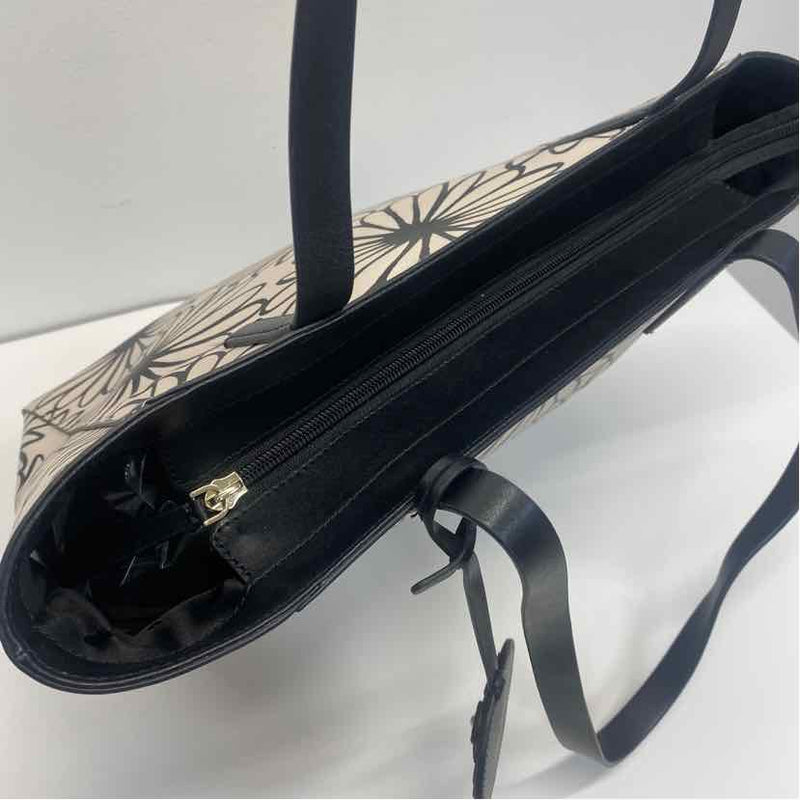 Kate Spade Black-Tan Floral Tote Handbag