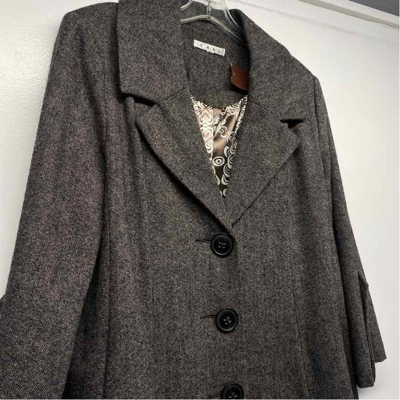 Cabi Women's Size 12-L Black Tweed Overcoat Coat