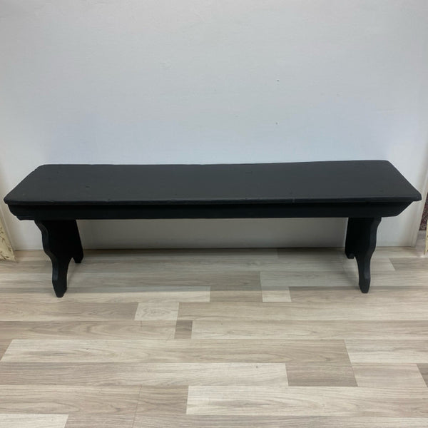 Hand Painted Antique Black Wood BencP