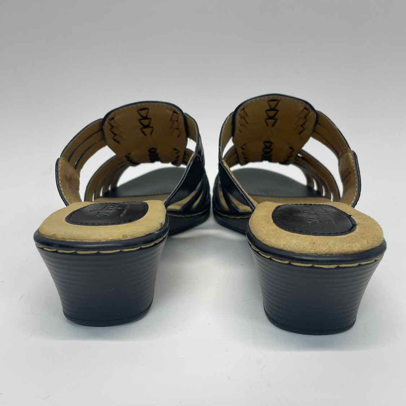 Softspots Size 8.5 Women's Black Solid Slip On Sandals
