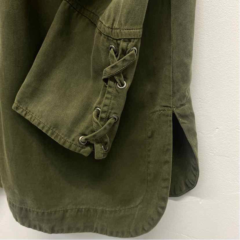 Willow & Clay Women's Size M Green Solid Utility Jacket