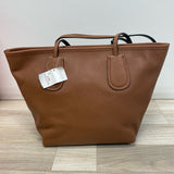 Coach Brown Solid Leather Tote Handbag